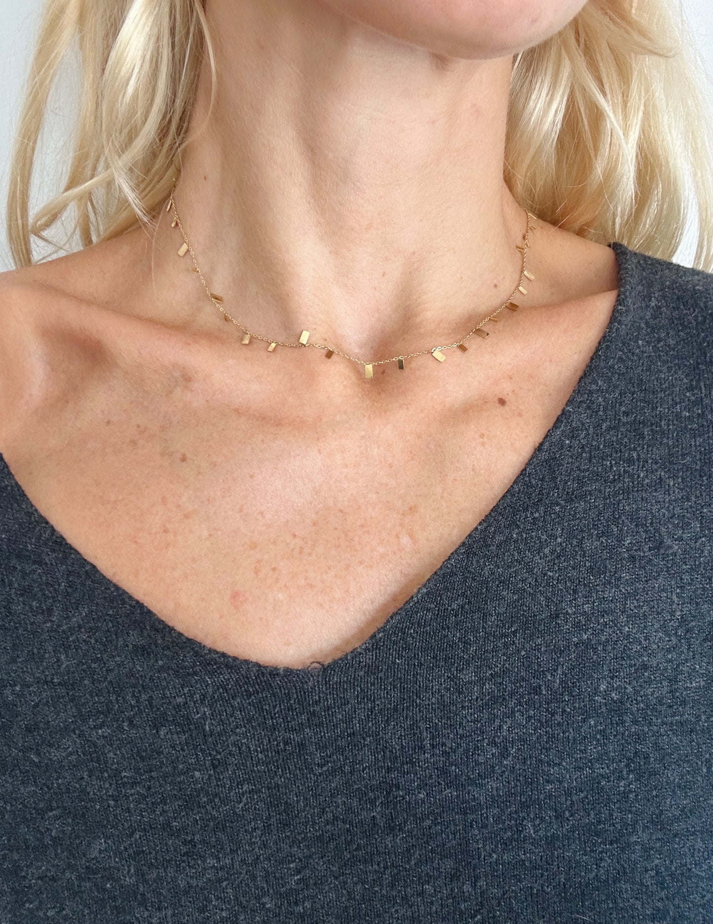 Collar DELICIAS Rectángulos Dorado