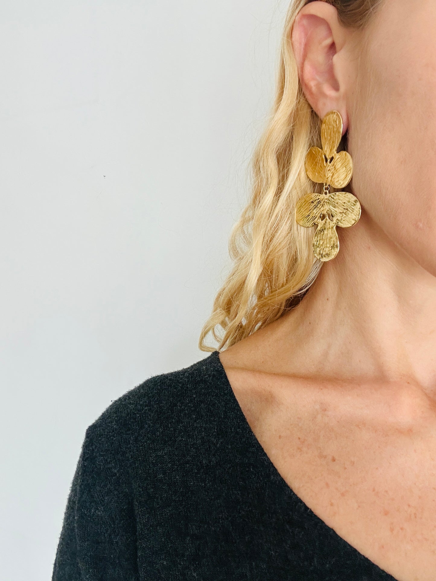 Pendientes TREBOL Dorado
