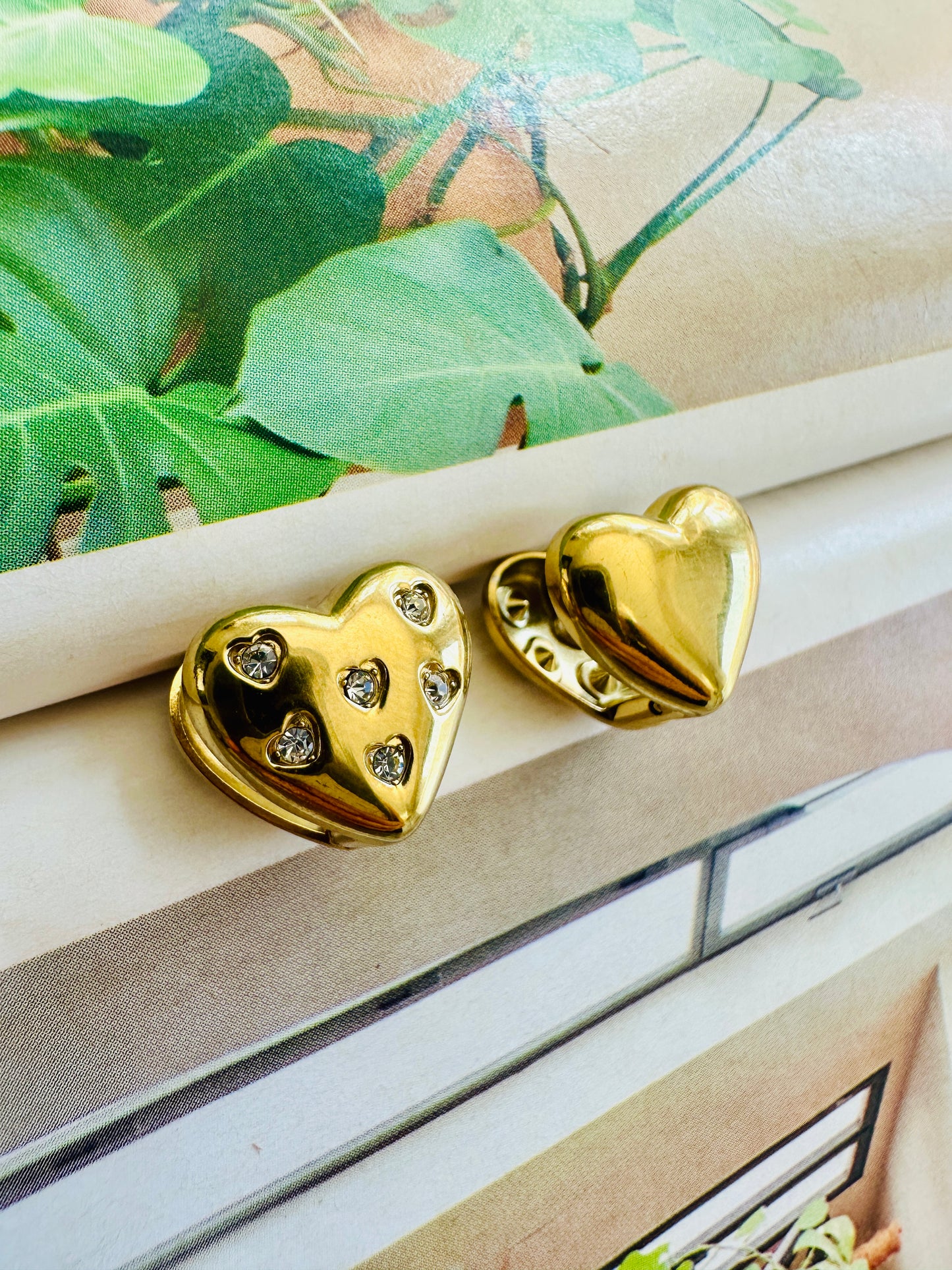 Pendientes CORAZÓN y ZIRCONITAS Dorado