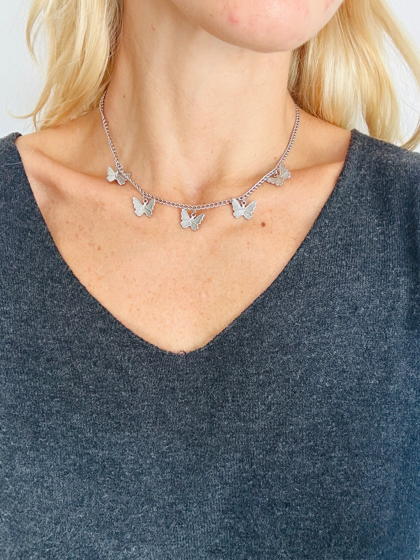 Collar MARIPOSAS Plateado