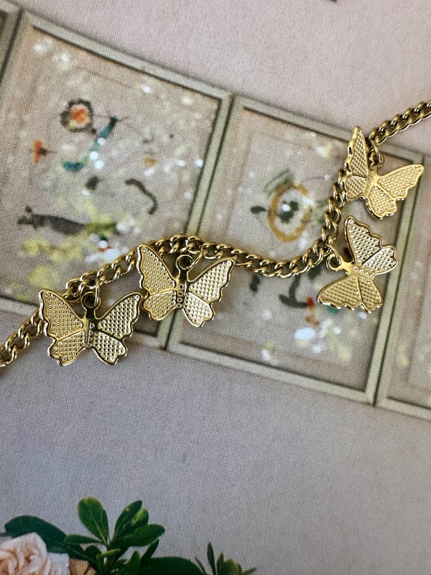 Pulsera Charms MARIPOSAS Dorado
