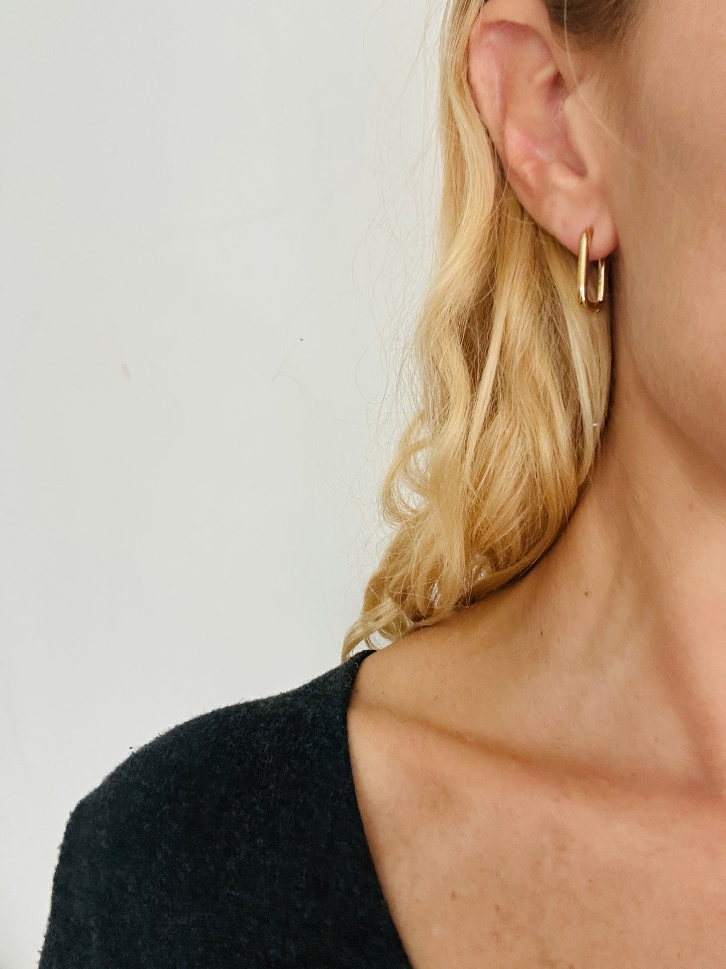 Pendientes SIMPLE Rectangulo Dorado