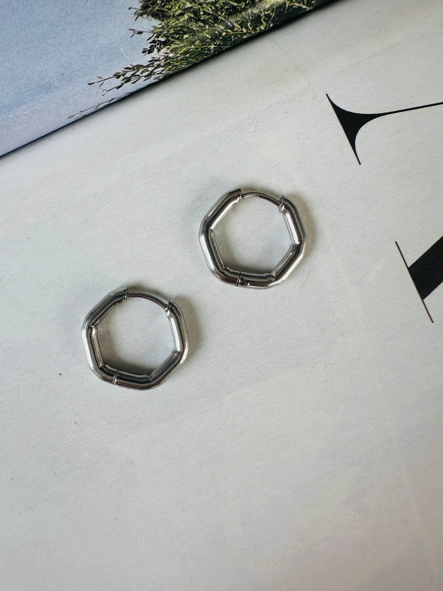 Pendientes HEXAGONO Plateado