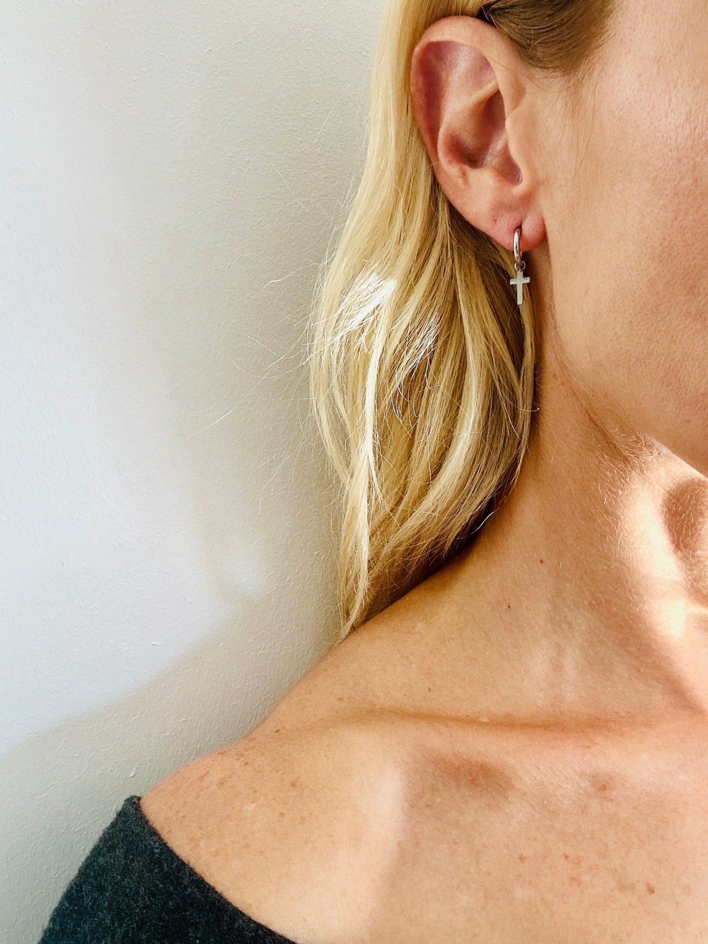 Pendientes CRUZ Plateado