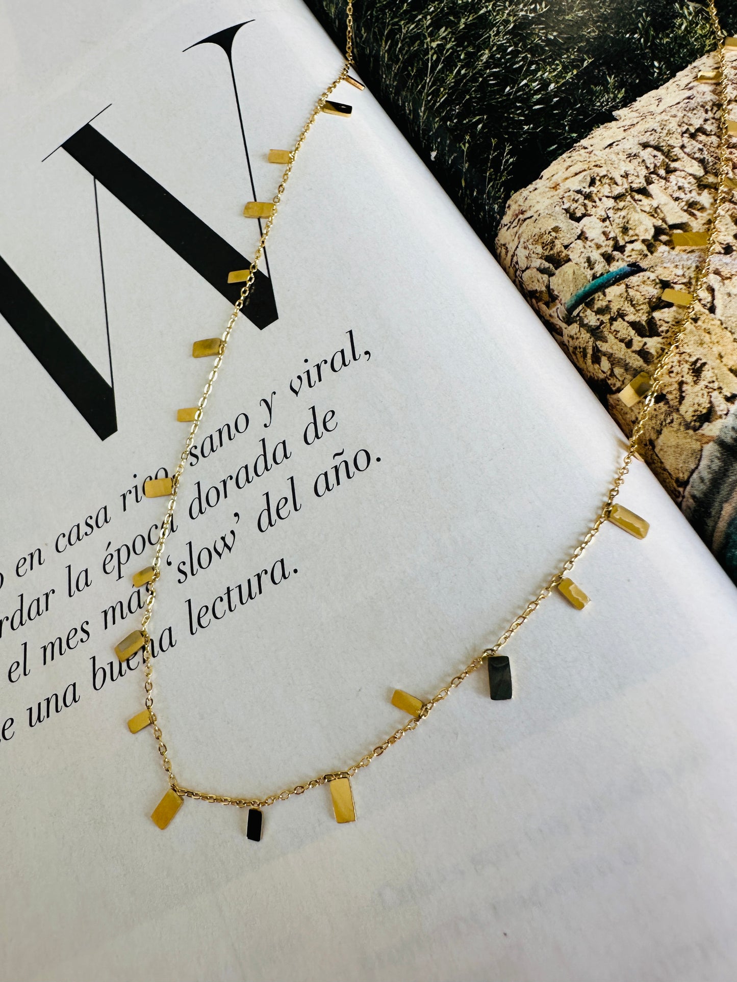 Collar DELICIAS Rectángulos Dorado