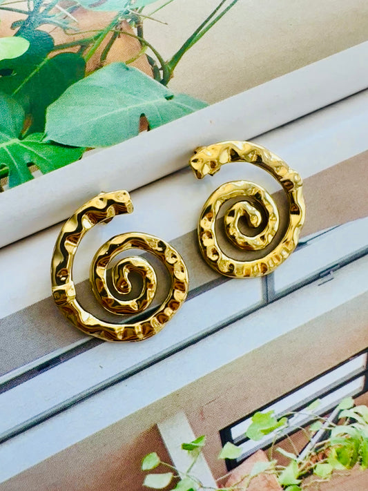 Pendientes SPIRAL Relieve Dorado