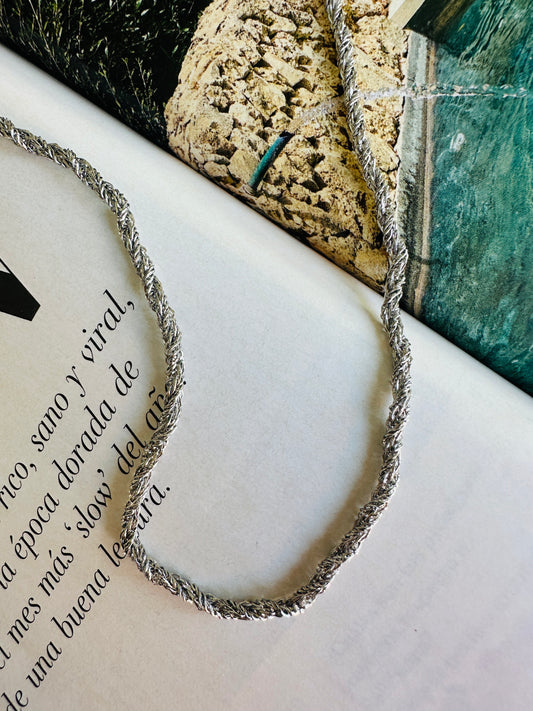 Collar Cadena CUERDA Plateado