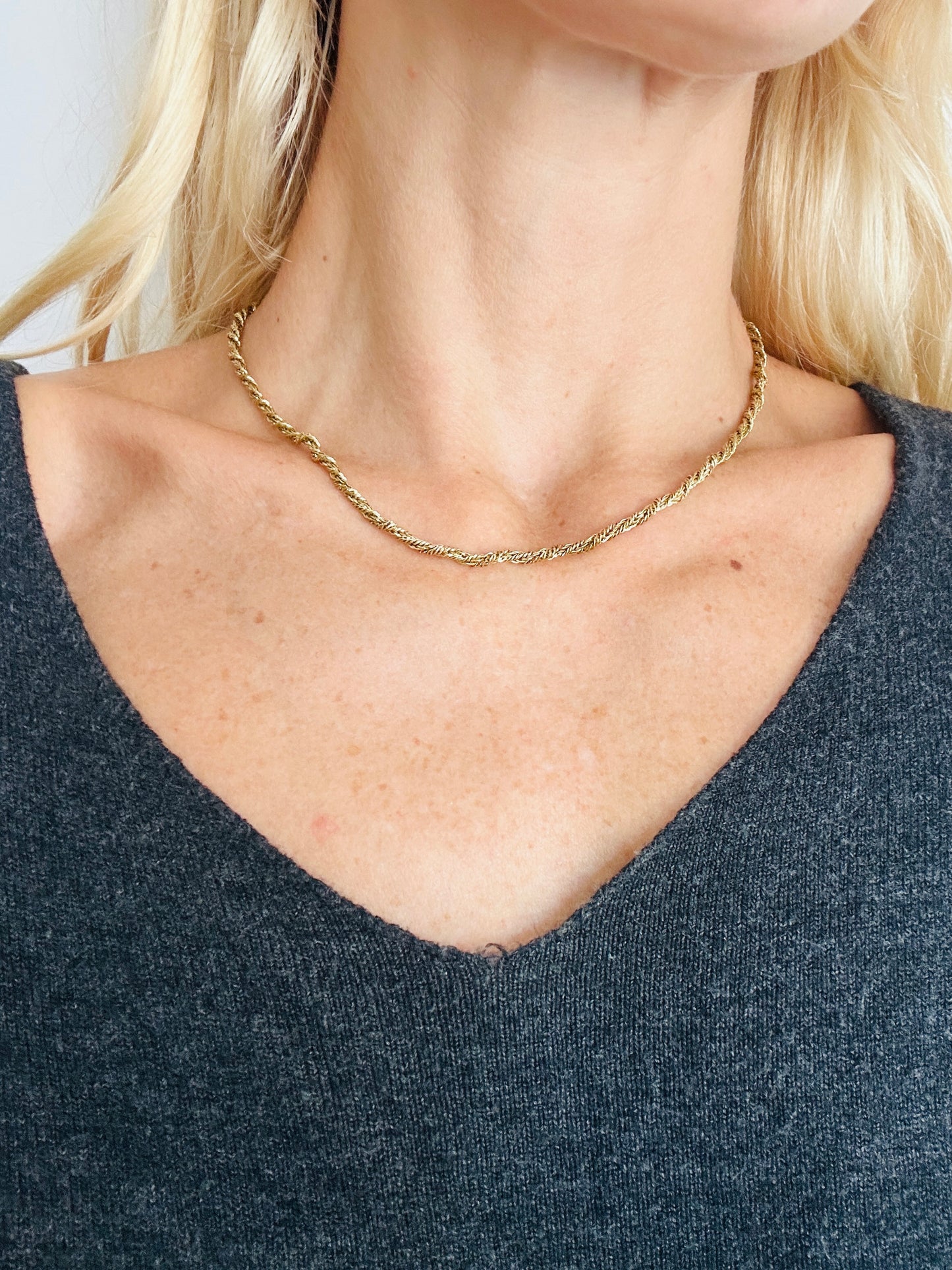 Collar Cadena CUERDA Dorado