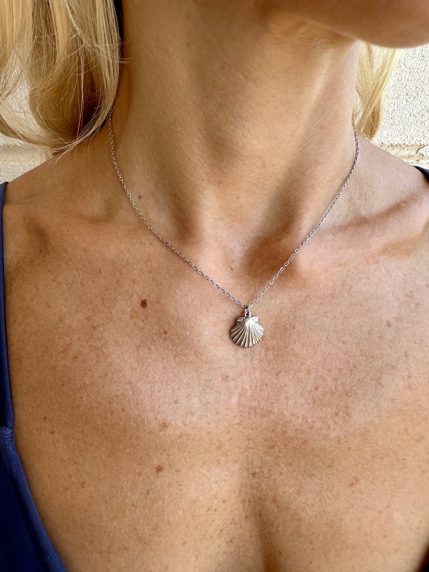 Collar Concha de Mar Plateado