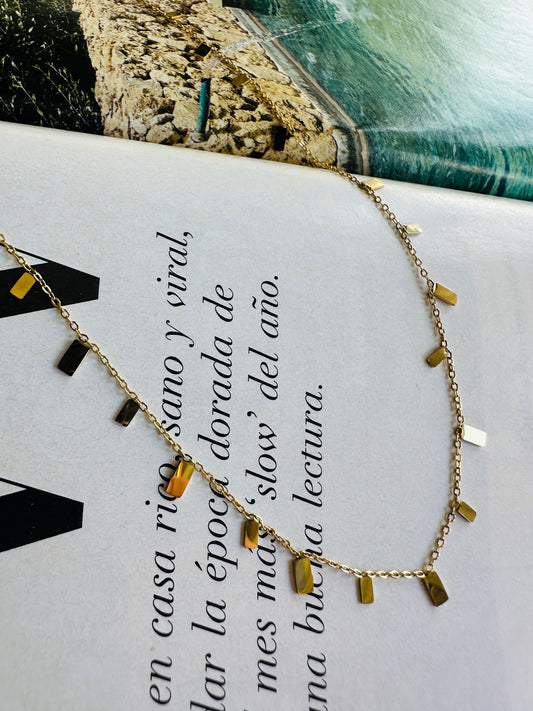 Collar DELICIAS Rectángulos Dorado