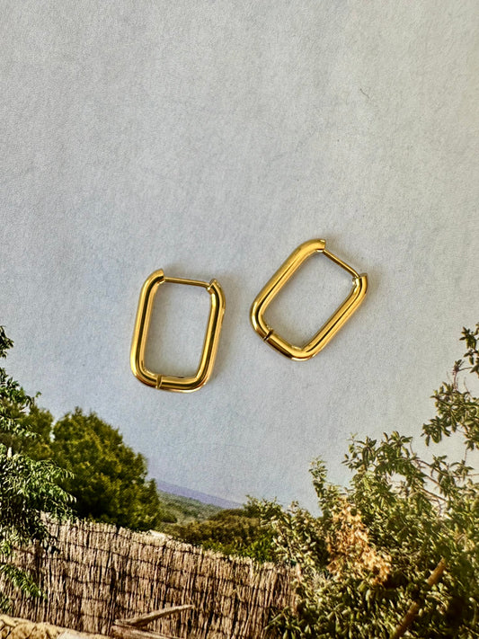 Pendientes SIMPLE Rectangulo Dorado