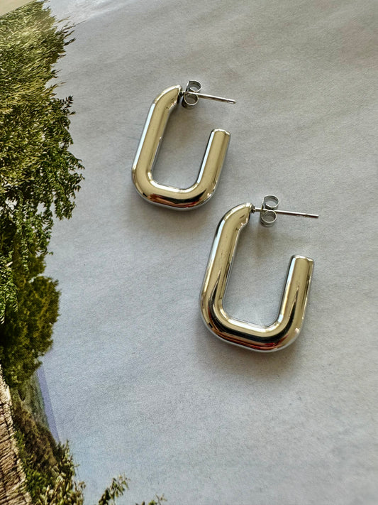 Pendientes RECTANGULO Plateado