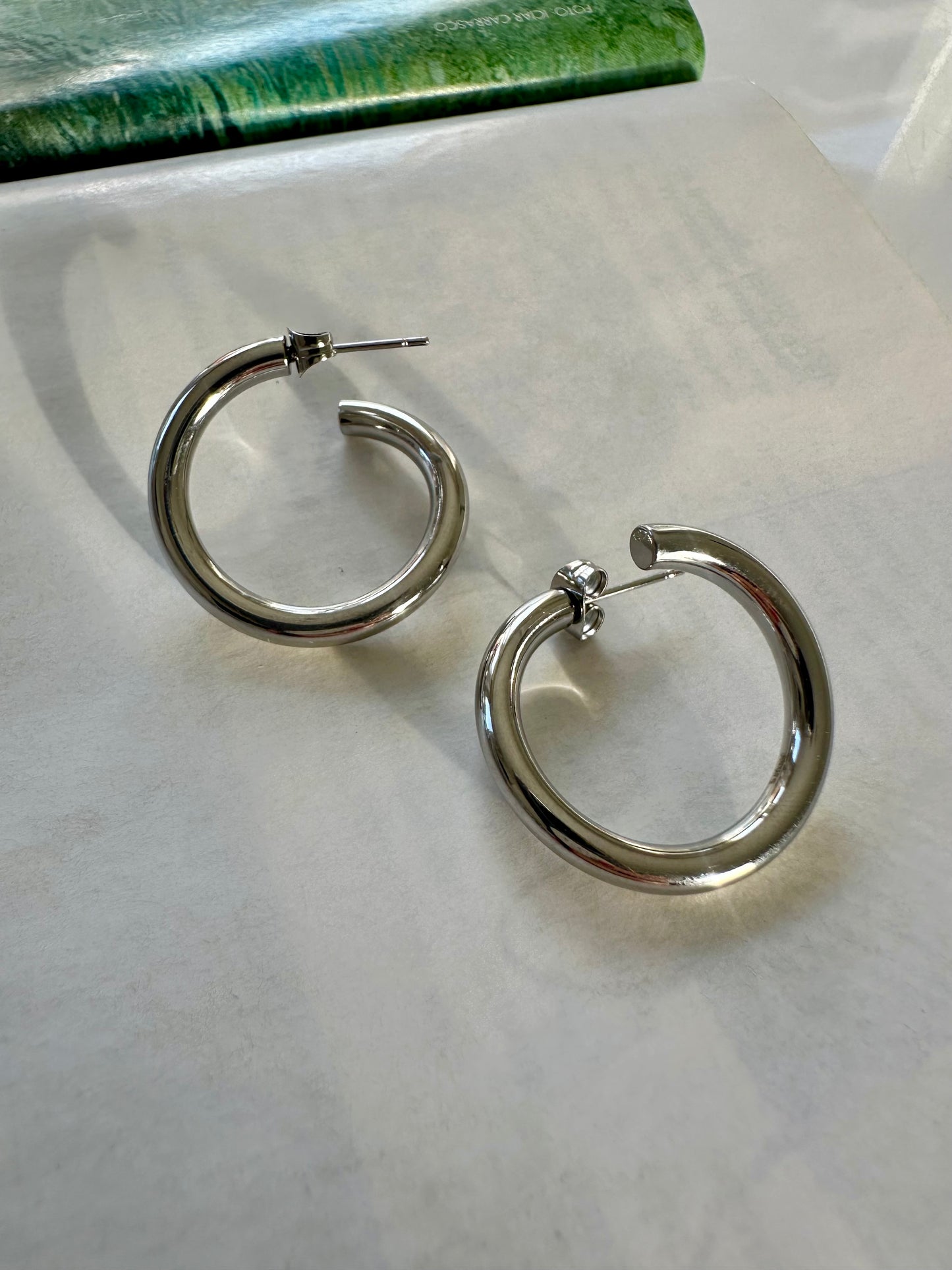 Pendientes CURVA Plateado