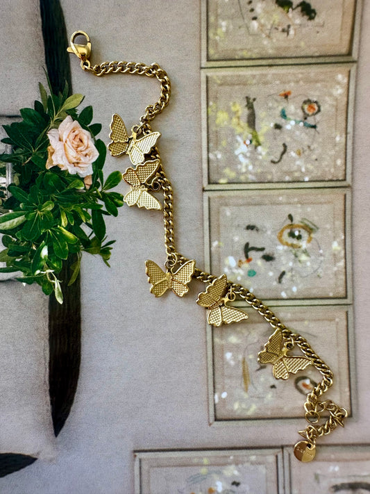 Pulsera Charms MARIPOSAS Dorado