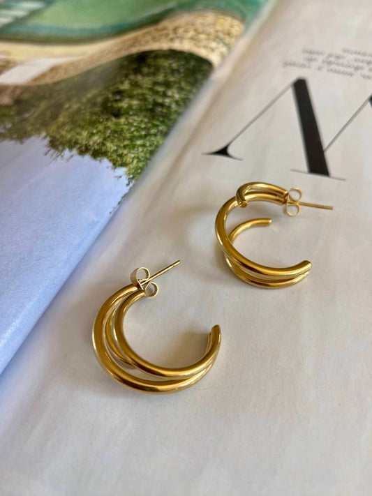 Pendientes TRIPLE Dorado