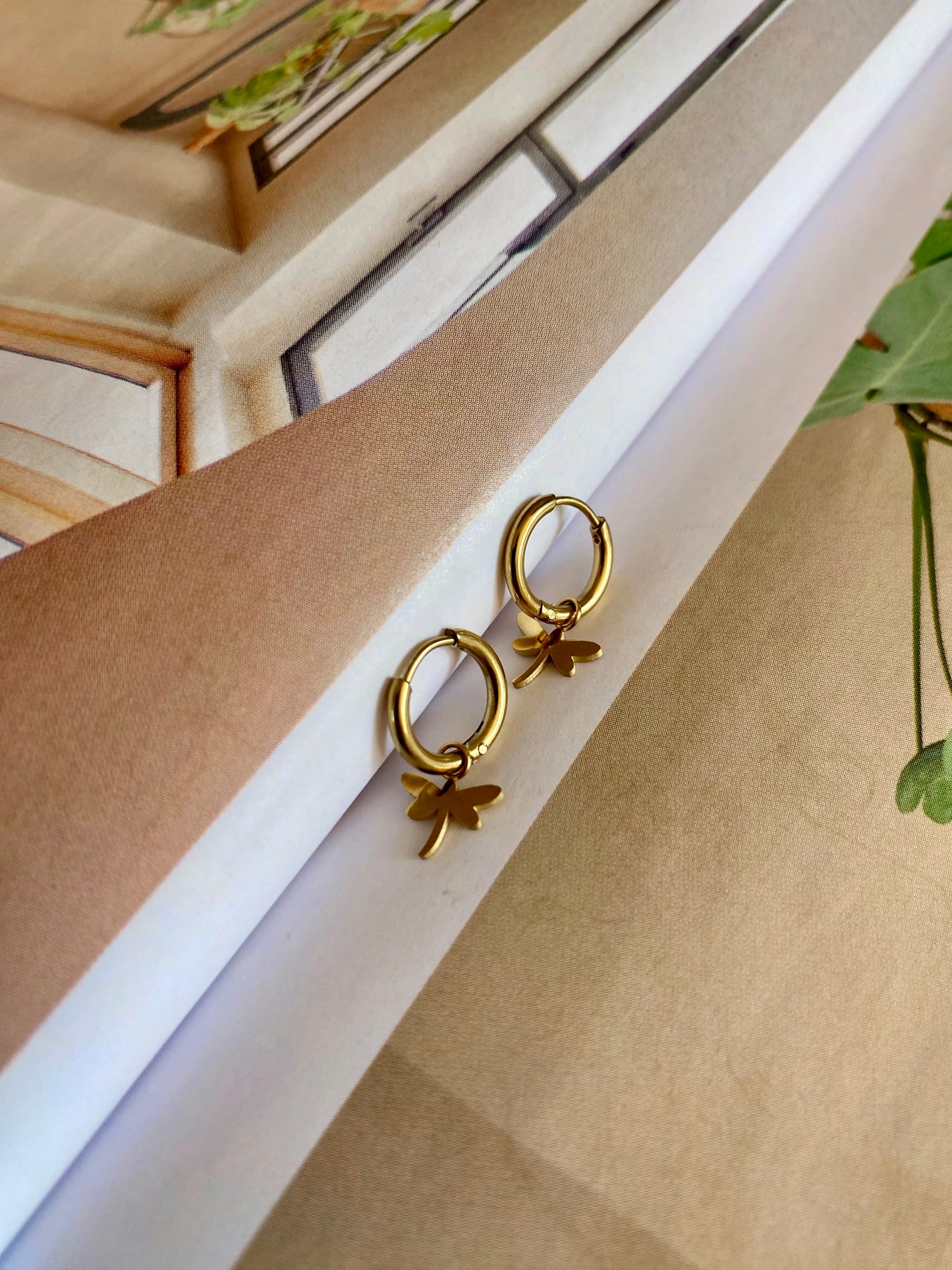 Pendientes LIBELULA Dorado