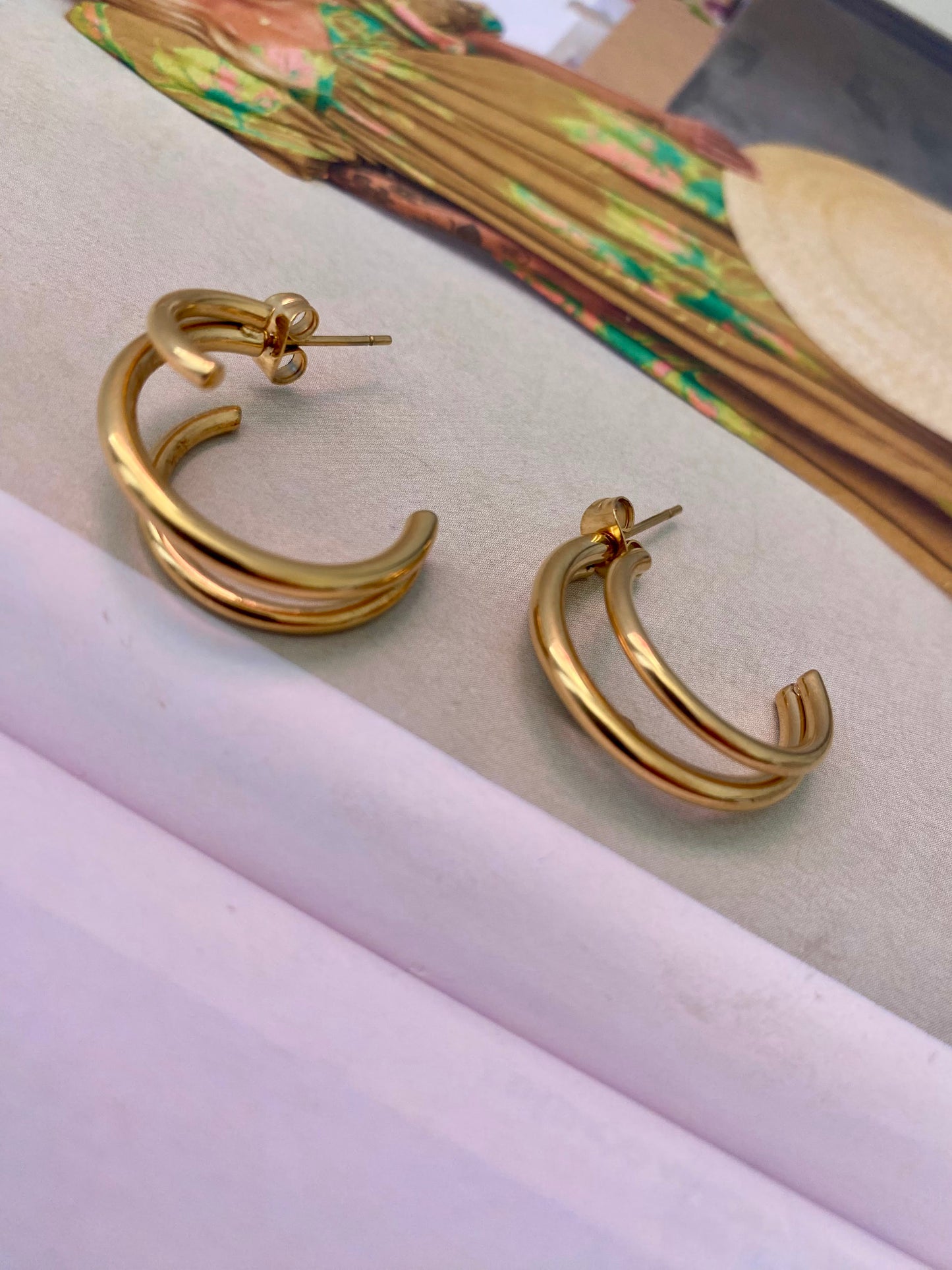 Pendientes TRIPLE Dorado